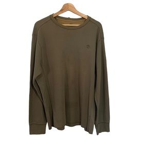 Timberland Olive Green Thermal Long Sleeve Mens Shirt Size XL